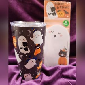 Ghost Stainless Steel Insulated Tumbler and Matching Notepad Halloween